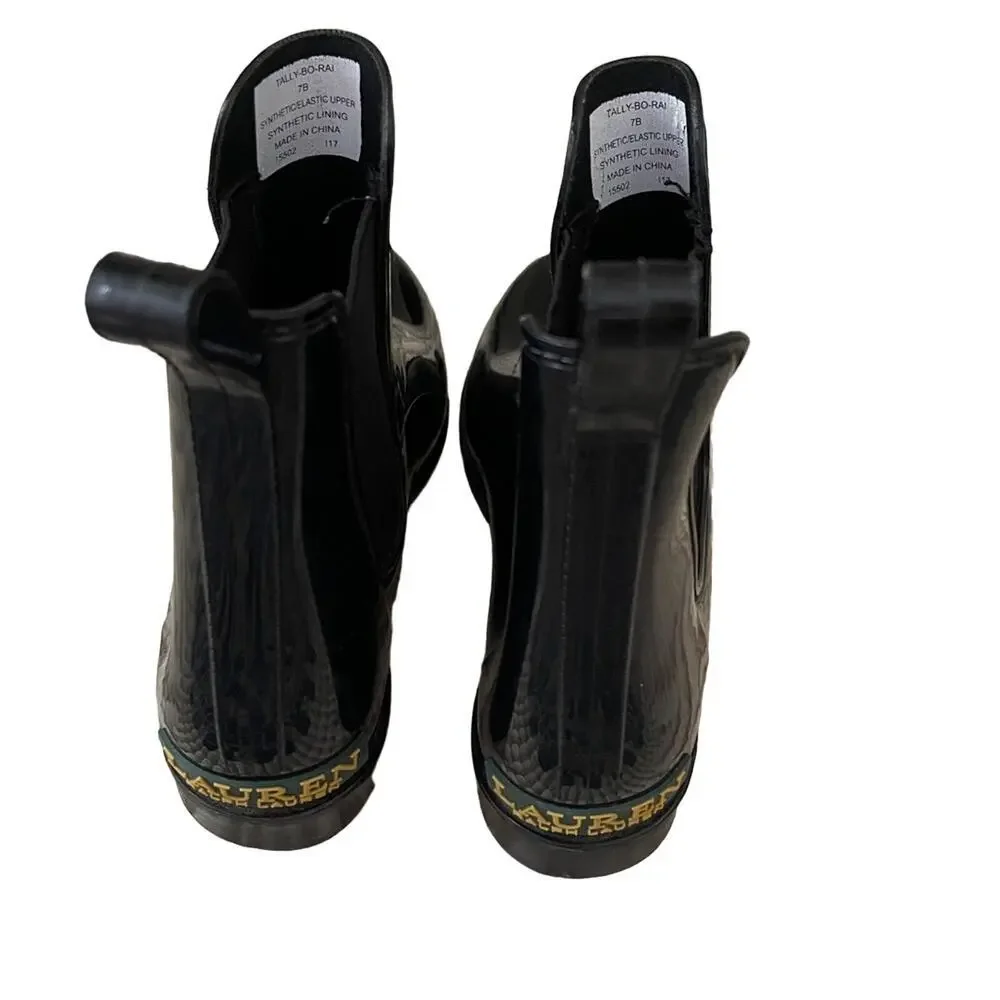 Lauren Ralph Lauren Tally Chelsea Rain Boot Black Size 7